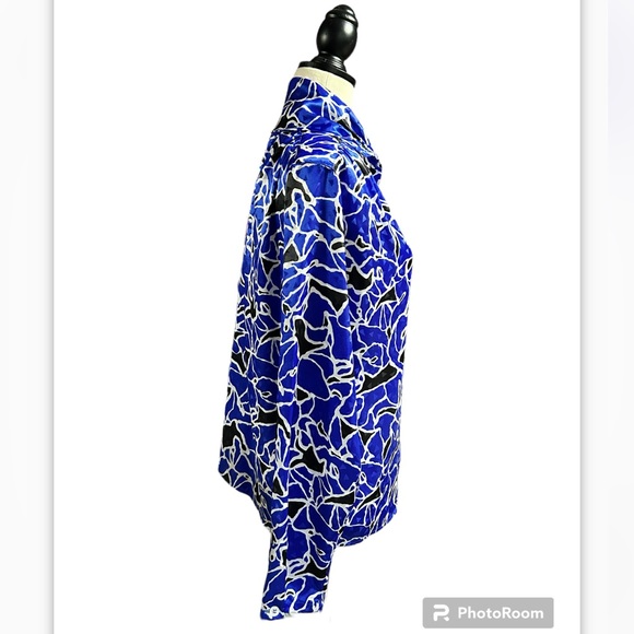 Christian Dior Black, White and Blue Blouse size 10 - Picture 3 of 6